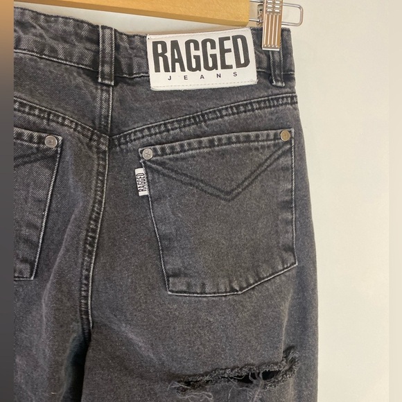 Free People Revolve Ragged Priest Black Back Slash Jeans - Picture 5 of 8